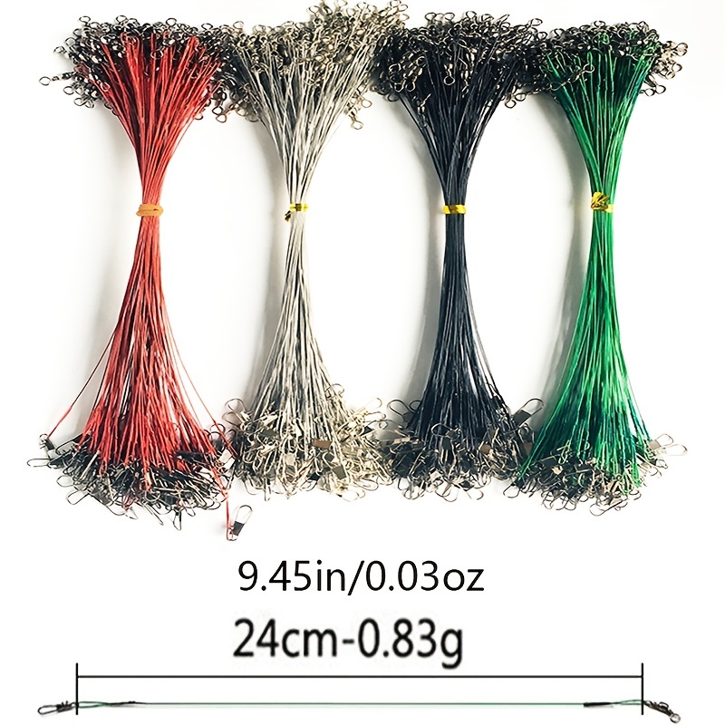 20pcs Steel Fishing Line with Swivel - 9.45in Anti-Bite Wire Leader for  Maximum Catches!