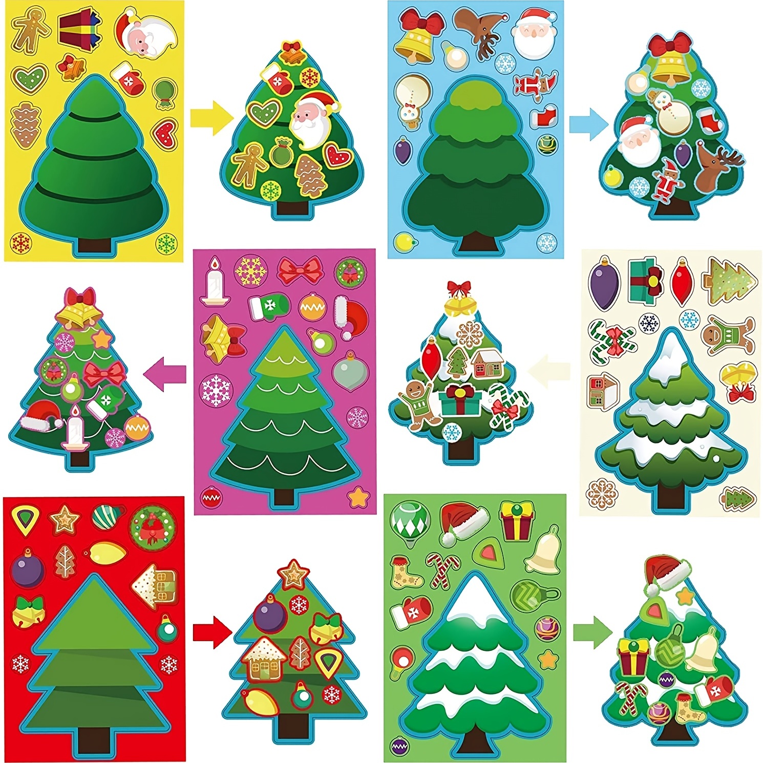 Christmas Tree Stickers Party Favors For Craft Diy Make - Temu