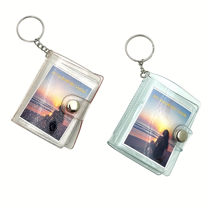 16 Mini Small Photo Album Keyring 1 2 Inch ID Instant Pictures Interstitial  Storage Card Book Keychain Lover Time Memory Gift