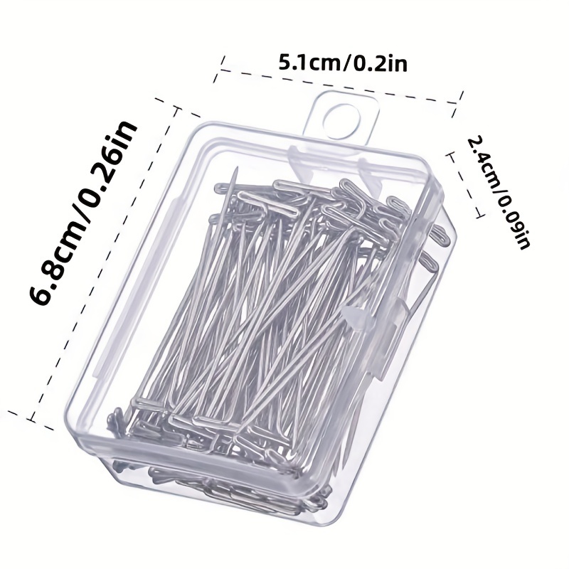 100 Pcs T-Pins, Straight Sewing Pins,T Pins For Blocking Knitting, Wig Pins,  T Pins For Wigs, Wig Pins For Foam Head, T Pins For Sewing, Wig T Pins,  Blocking Pins, 6 Size