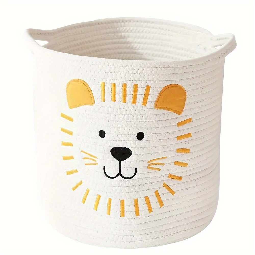 Large Cotton Rope Laundry Basket With Handles Perfect For - Temu