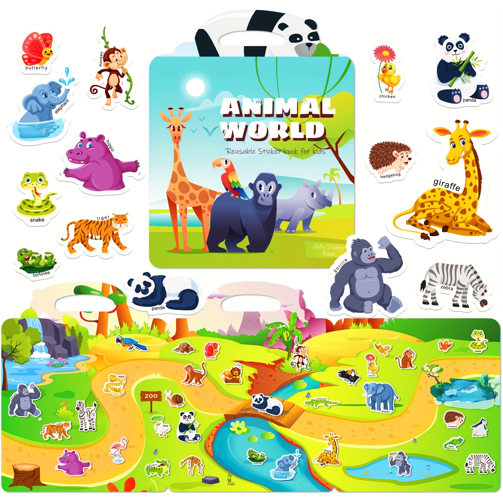 Livre d'autocollants réutilisables pour enfants, Puzzle multi-scénarios,  dessins animés, jouets éducatifs d'apprentissage de la Cognition pour  enfants de 2 à 6 ans, cadeau