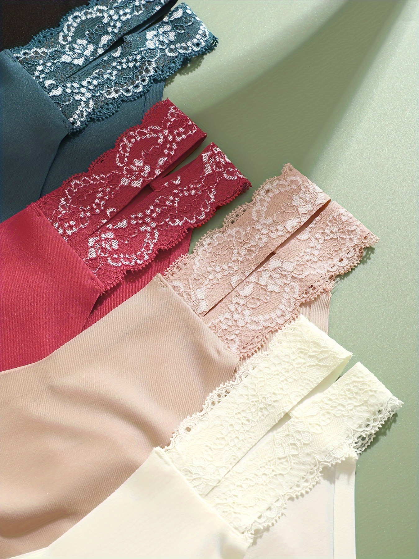 4 Pack Women's Underwear High Waisted Hollow Briefs Lace