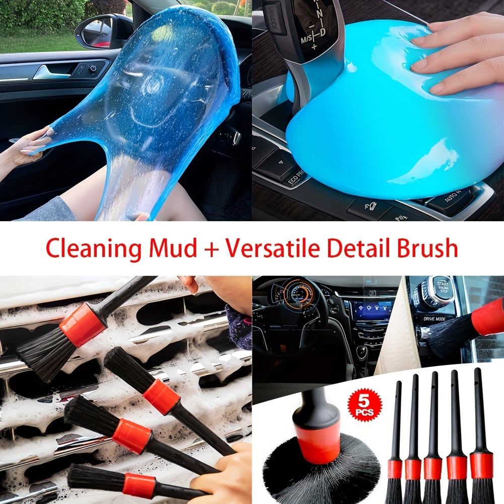 Car Cleaning Brush Car Wash Tool Set Car Detailing Brush Set - Temu