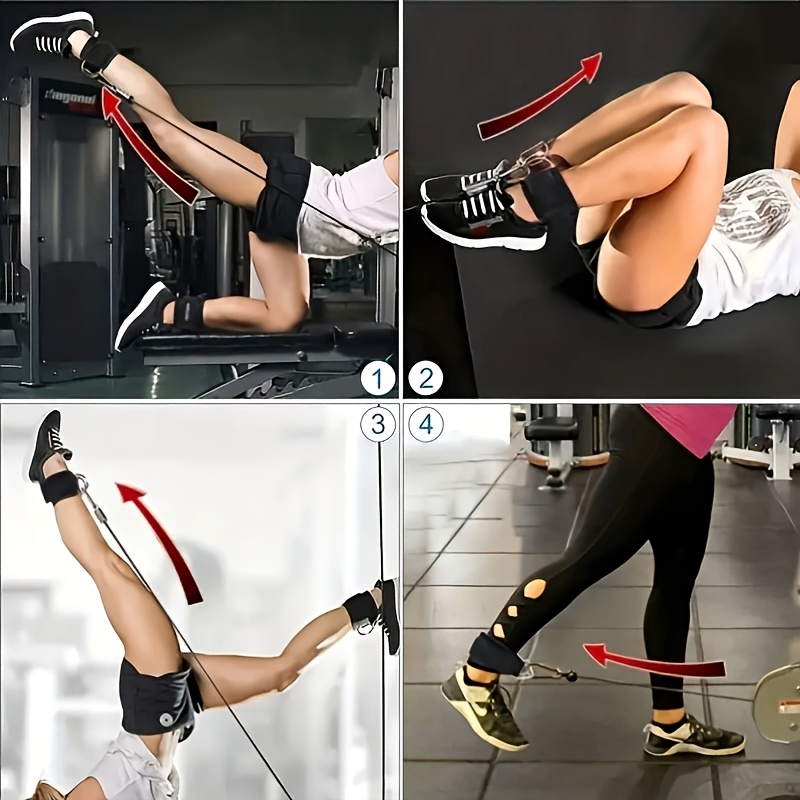 Ankle Straps Cable Machine Padded Ankle Cuffs Body Exercise - Temu