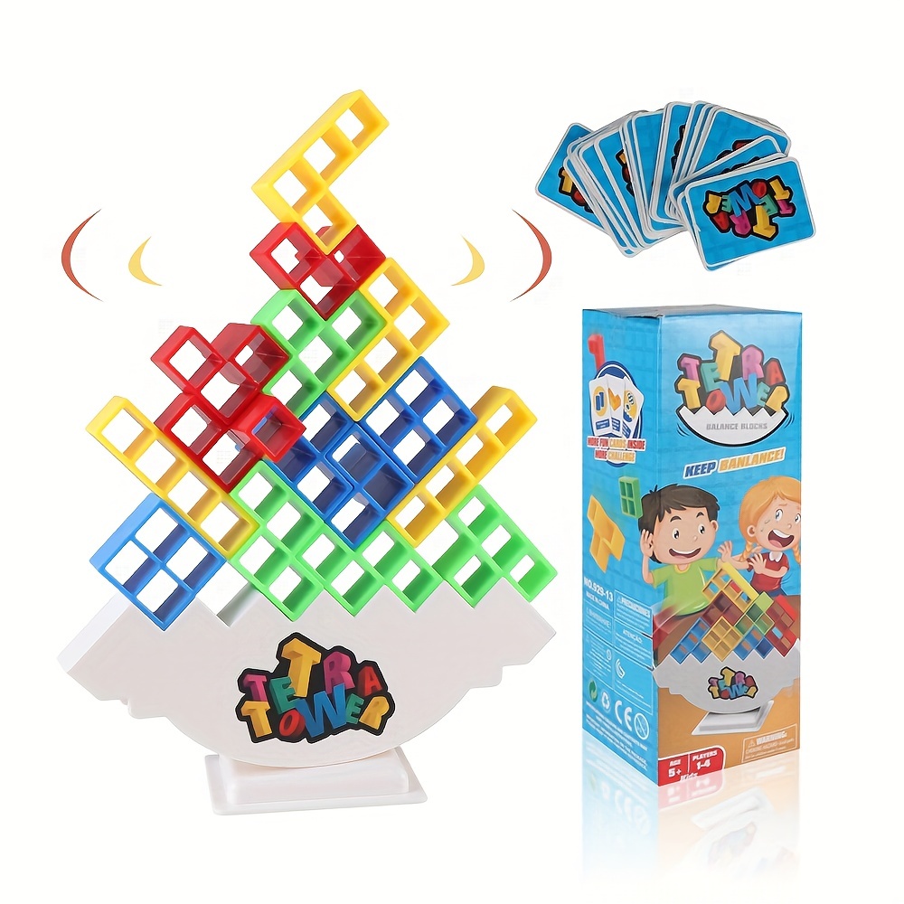 16pcs Tetra Tower Balance Stacking Blocks Game - High-Intellectual Building  Blocks For Children Desktop Game, Board Game For Family, Parties, Kids