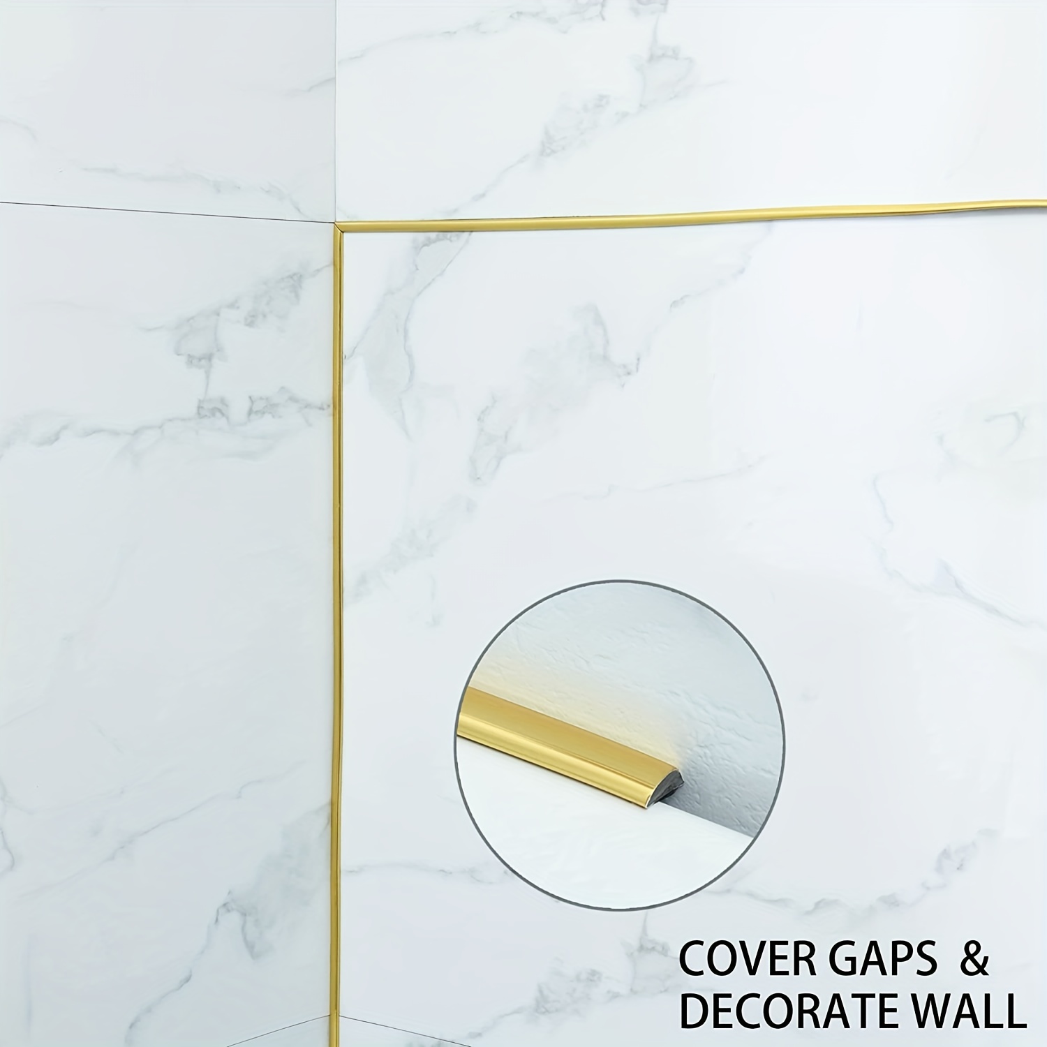 Leisten & Wandleisten, 5M Gold metallisierte spiegelähnliche Oberfläche,  Edelstahl Dekorative Zierleiste für Wand, Spiegel, Möbeldekor (20MM)