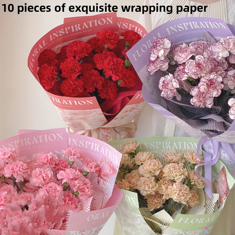 Kraft Paper Flower Wrappers Bouquet Sleeve Wrappers For Diy - Temu