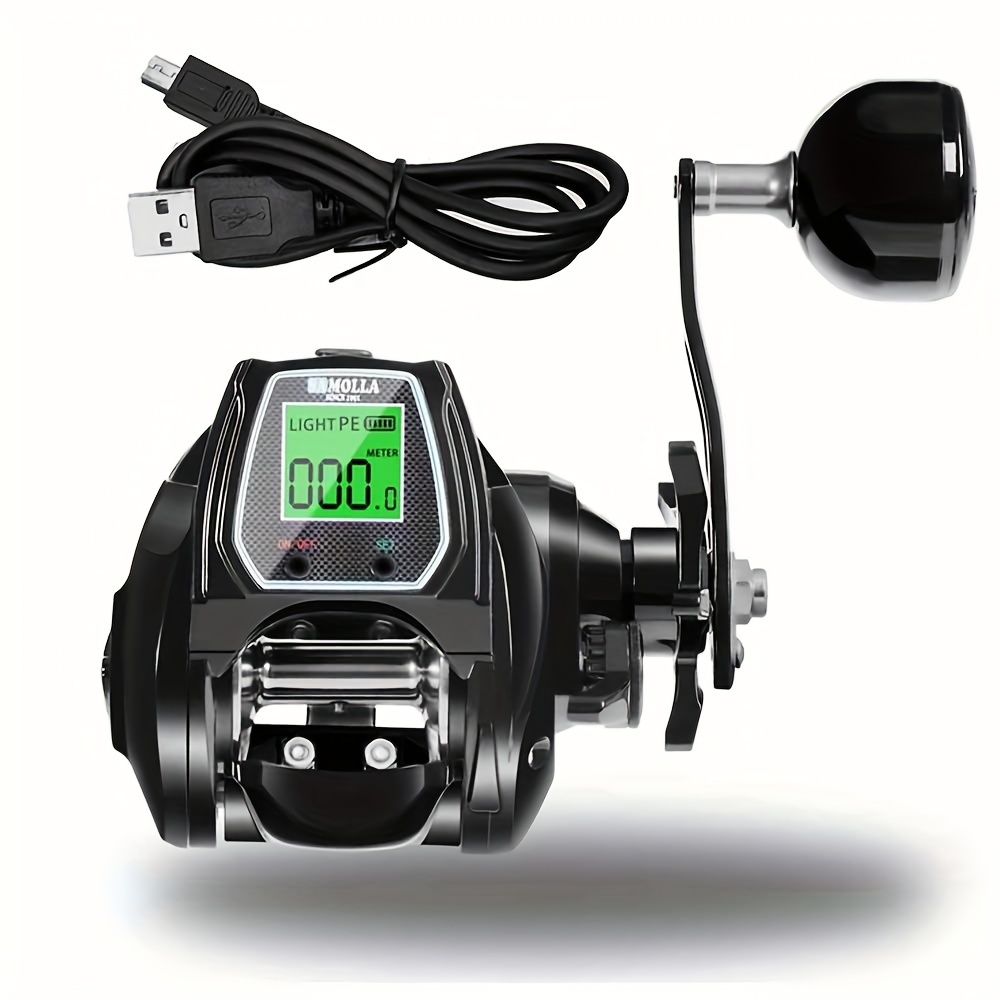 1pc Electronic Fishing Reel, Waterproof Baitcasting Fishing For Saltwater  6.4: 1 Gear Ratio, 35.27LB Max Drag