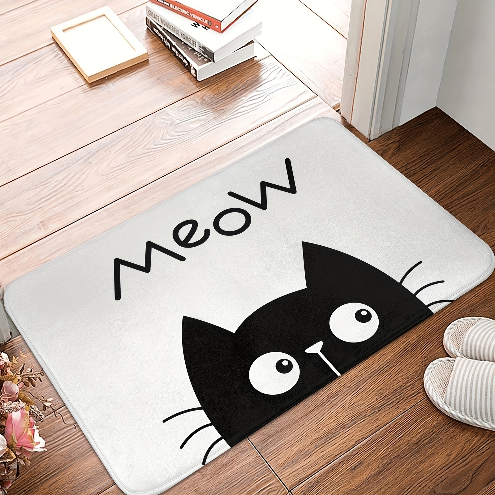 Memory Foam Rug, Printing Black Cat Non-slip Floor Mat, Bedroom Kitchen  Bathroom Floor Mat - Temu