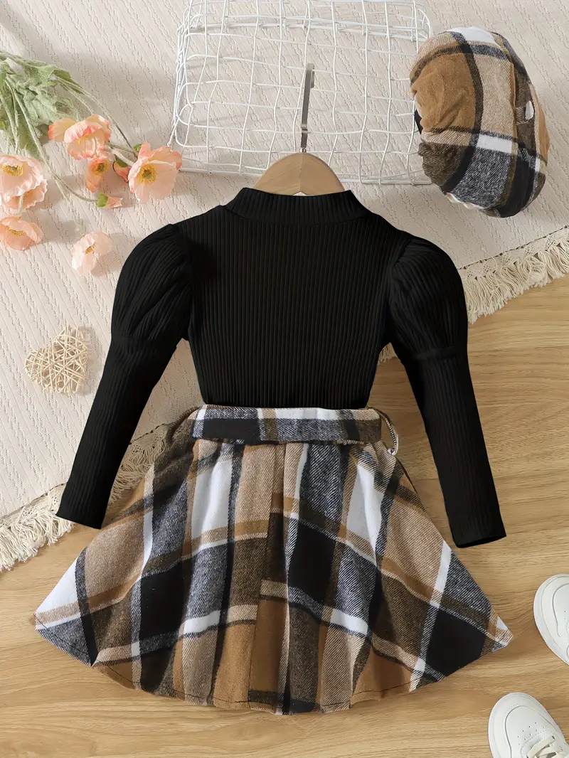 girls elegant outfit 2pcs solid color top a line skirt set kids clothes for spring autumn details 5