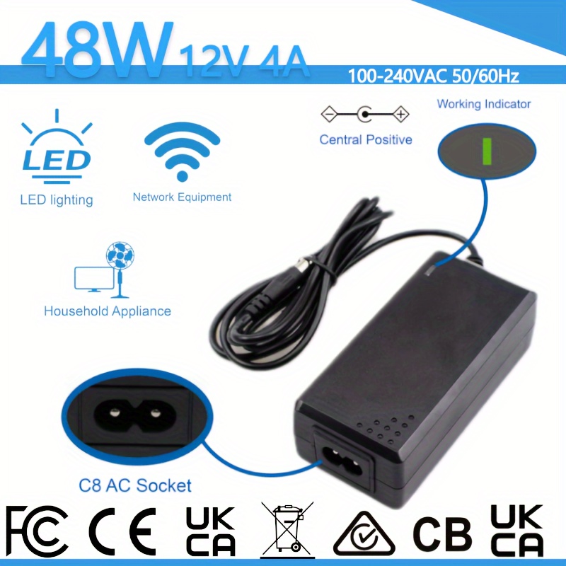 12v10a Power Adapter ( : ) With A Rated Power Of Ac To - Temu