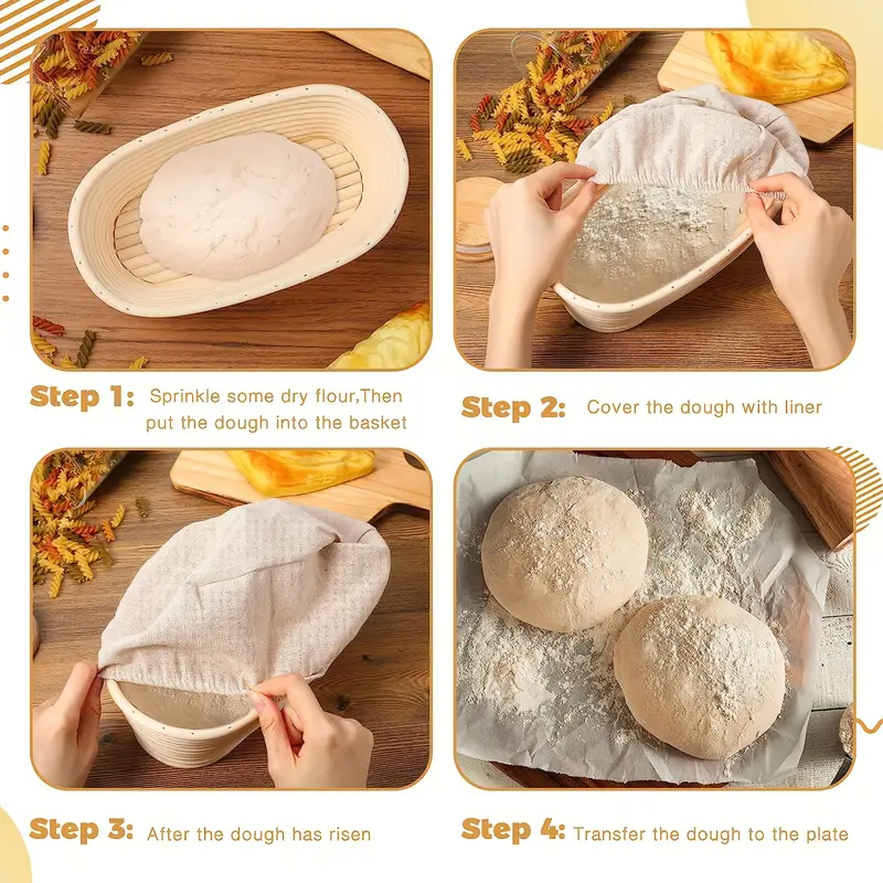 Bread Proofing Basket, Sourdough Bread Baking Supplies, Sourdough Starter  Kit, Proofing Basket For Bread Baking, Round And Oval Shaped Dough Proofing  Bowls, Bread Making Supplies Tools For Bread Making Baking Fermentation For