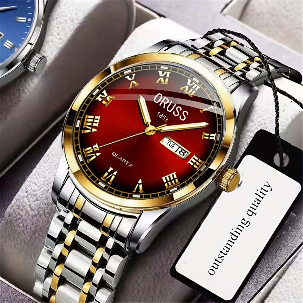 

Personality Cool Handsome Men's Watch High-grade Atmosphere On The Trend Of Fashion Luminous Durable Gentleman Leisure All Male Students Precise Double Calendar Watch