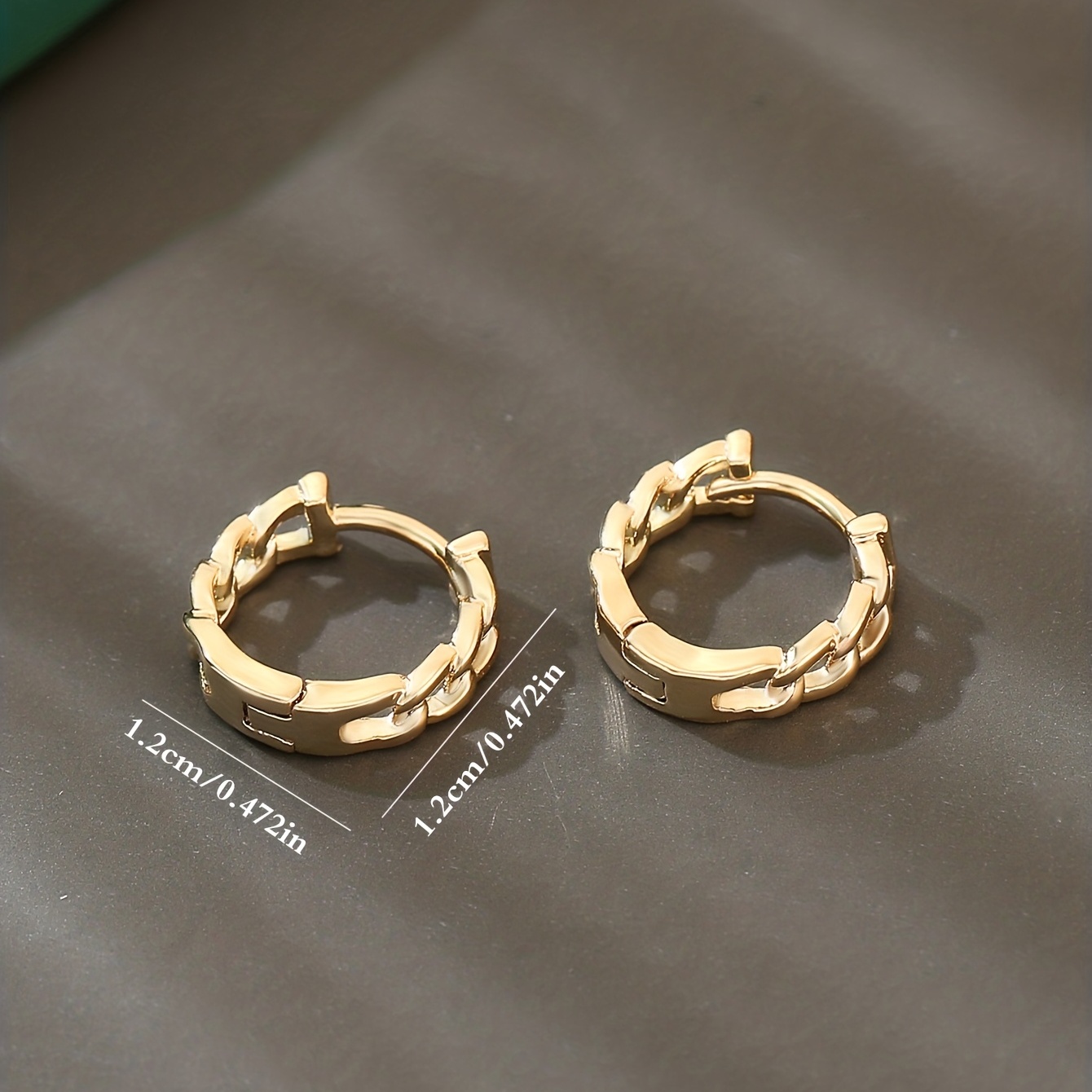 Copper Zirconium Round Earrings & Hollow Hoops Set