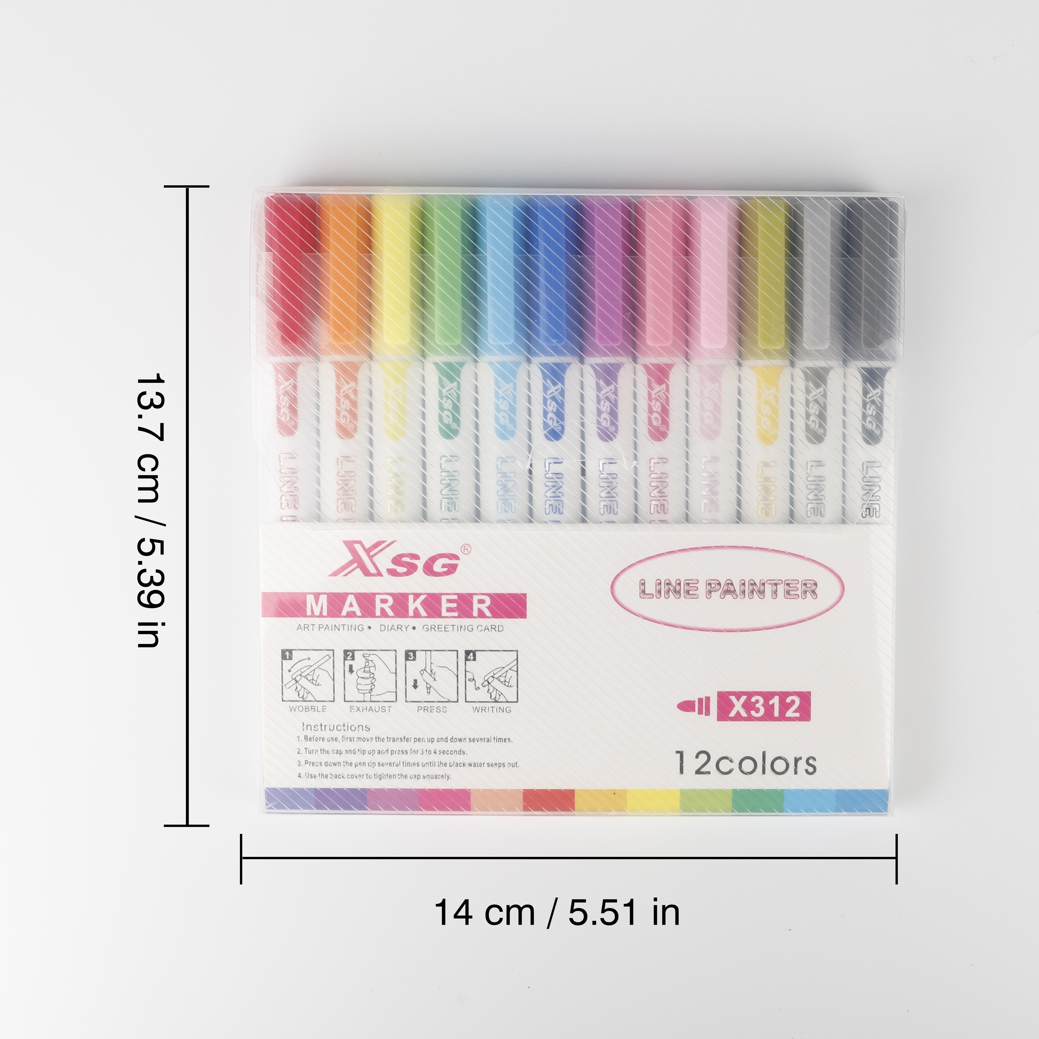 XSG Doodle Dazzle Markers-12 Colors Outline Metallic Markers