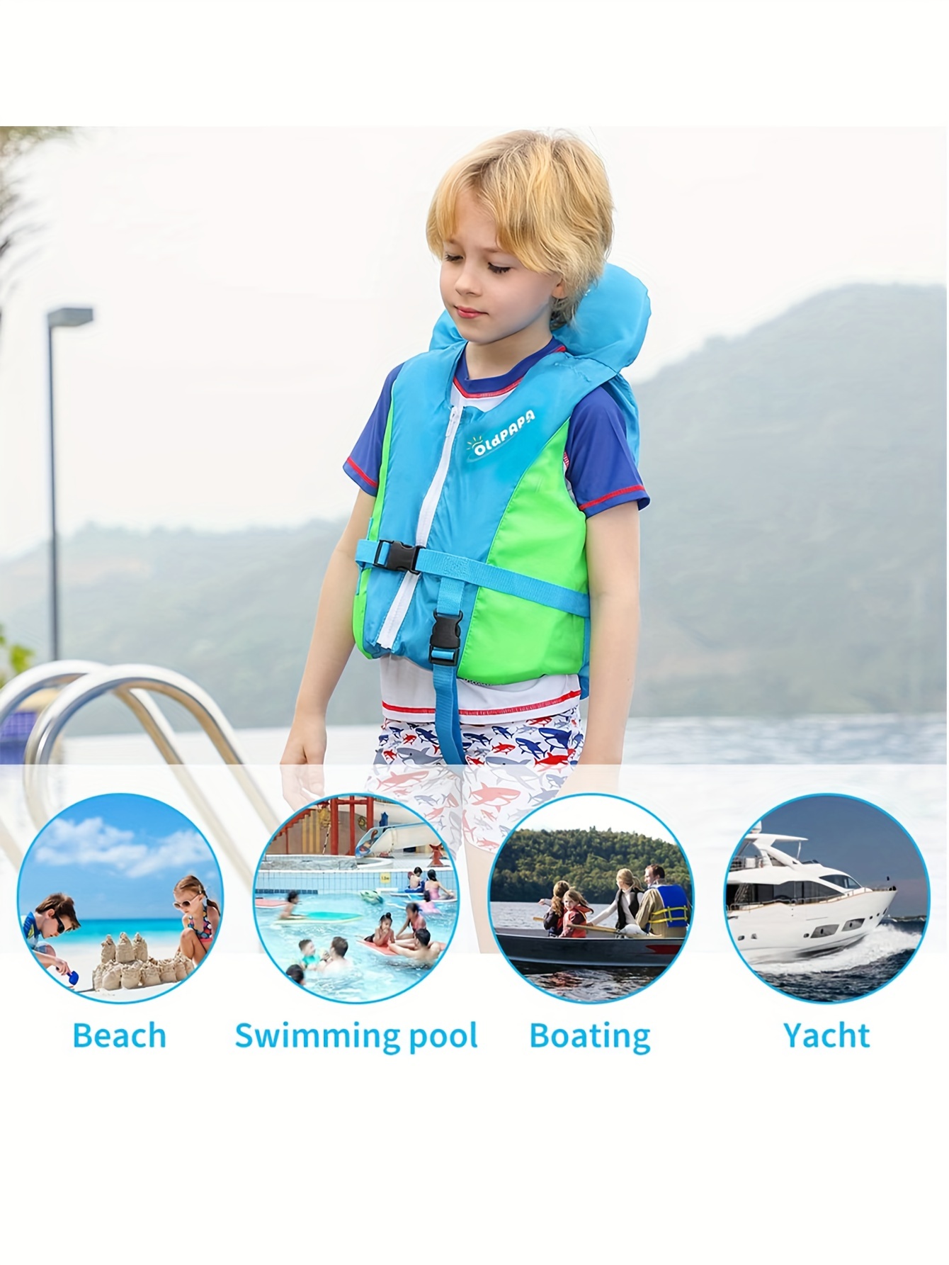 Oldpapa Children Float Life Jacket - Neoprene Flotation Swimwear Vest Kids  Begin to Swim Floating Boys Girls Swimsuit 