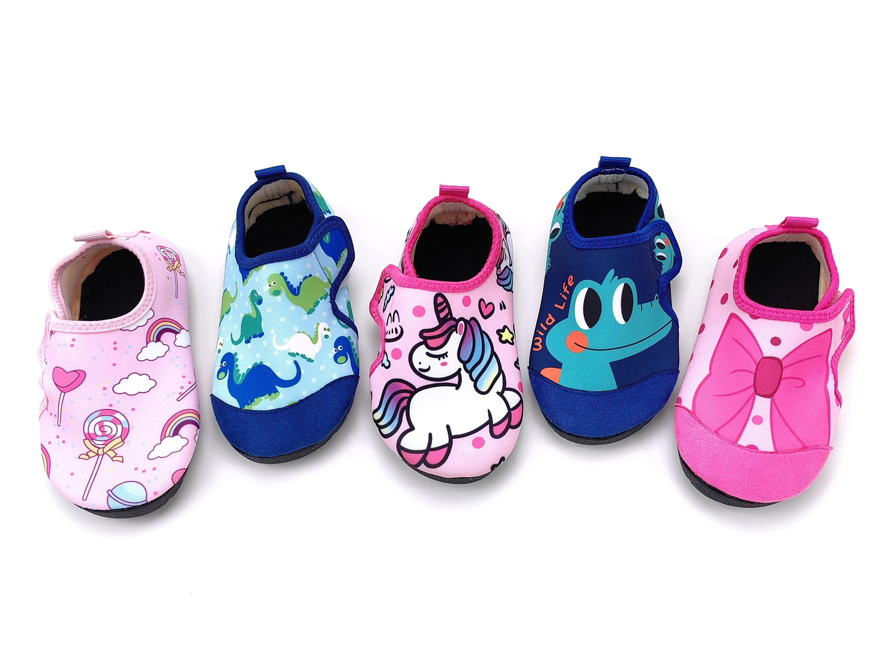 Cute Cartoon Toddler Water Shoes with Closure - Lightweight Quick-Dry Breathable Fabric & Non-Slip TPR Sole for Beach, Pool, Outdoor Summer Activities - Pink Girls & Boys Aqua Socks, Beach Wear | Fun Pattern Footwear | Adjustable Strap Footwear, High Quality Shoes