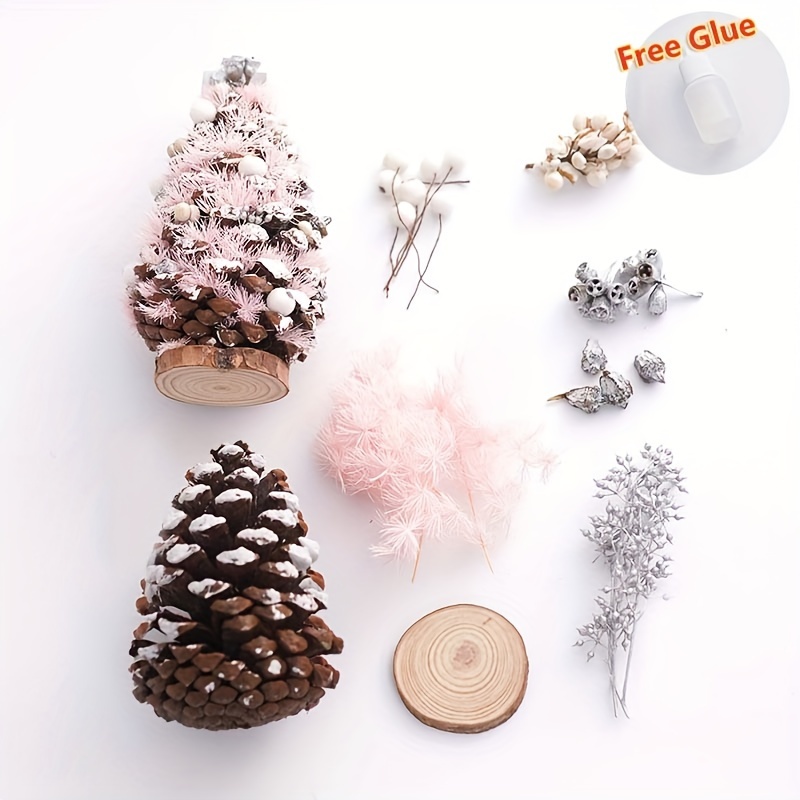 Mhmjon 30pcs Dried Flowers Bouquet Bulk Mini Pine Cone Flowers Natural Dried Flowers Handmade Fake Flowers for Christmas Home Indoor Kitchen Office di