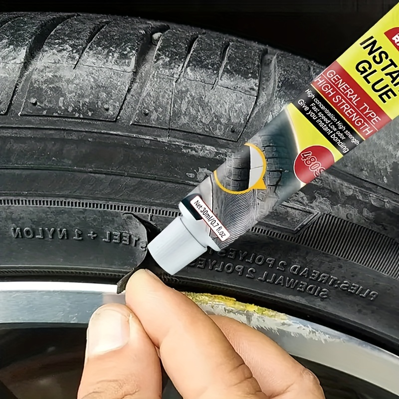 Pegamento líquido para reparación de neumáticos, goma negra resistente al  desgaste, adhesivo no corrosivo instantáneo, accesorio