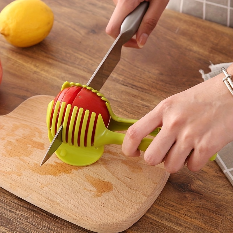 1pc Solid Multifunction Handheld Food Slicer, Green ABS Lemon Slicer For  Kitchen