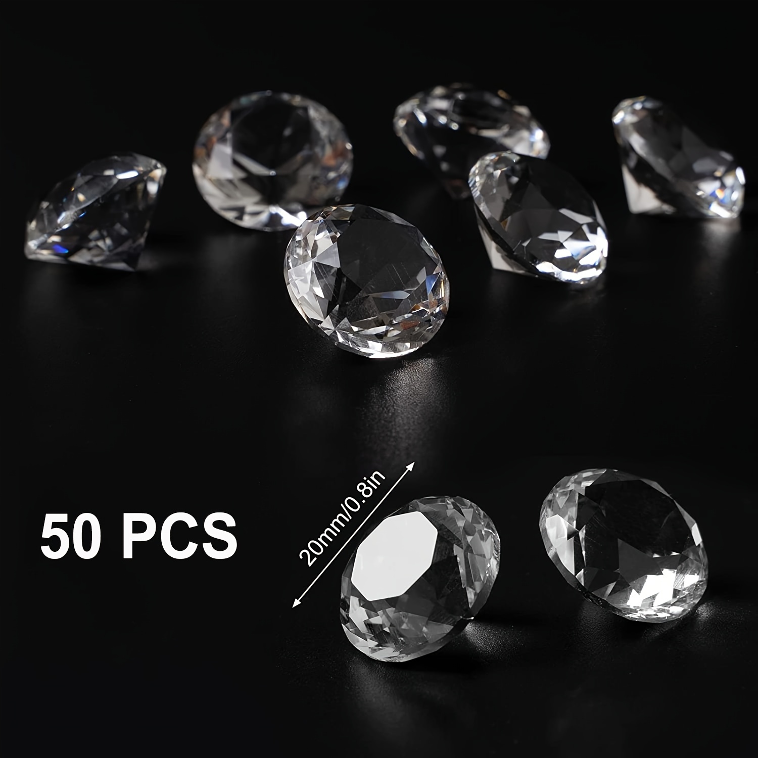 Entervending Acrylic Gems - Gems Rocks Acrylic Vase Filler - 300g Pack Fake  Jewels - Assorted Color Plastic Gemstones - 20 mm Plastic Gem - Table