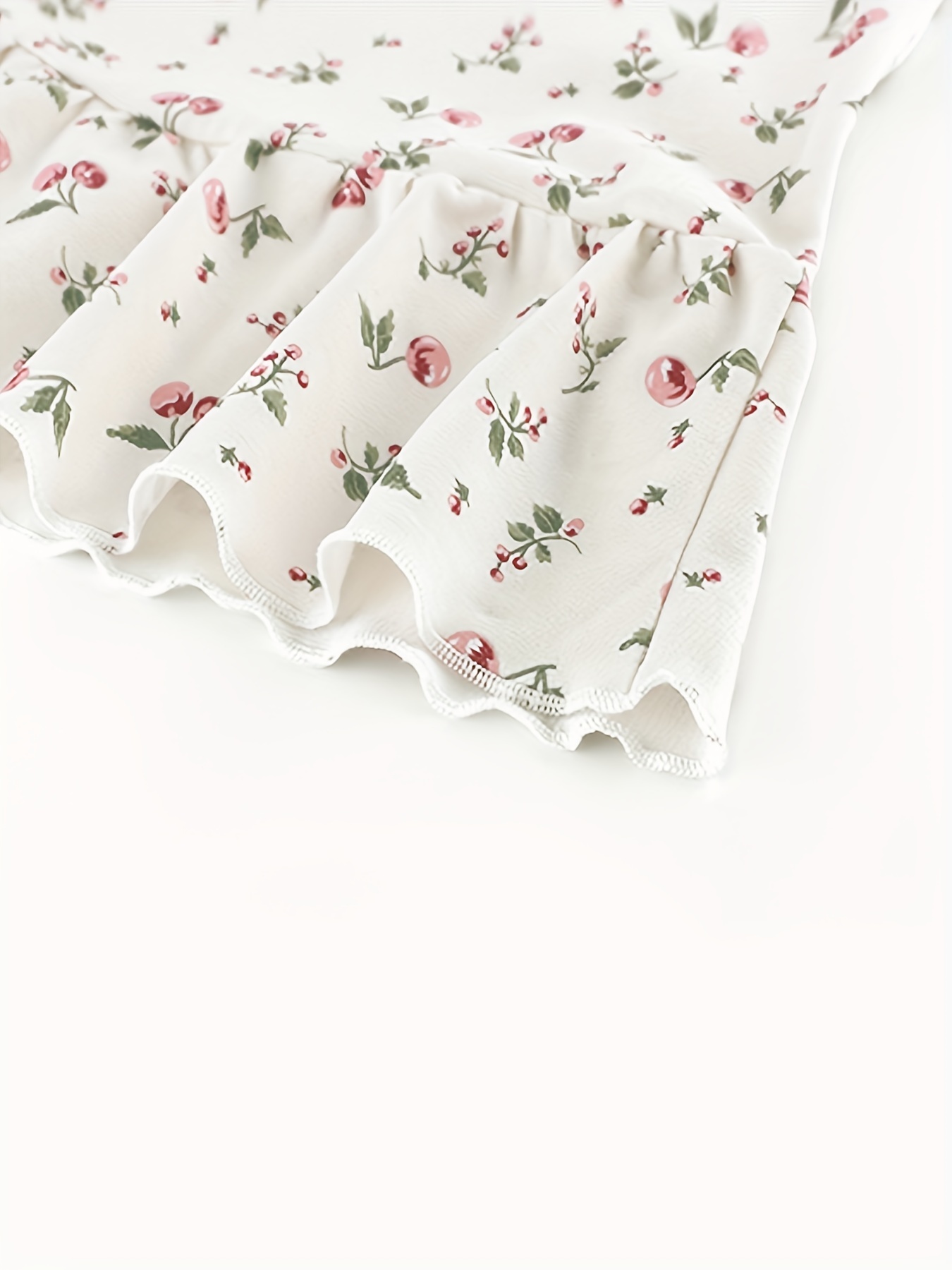 Floral Print Slip Nightdress Sweet Cute Lace Ruffle Sleep - Temu