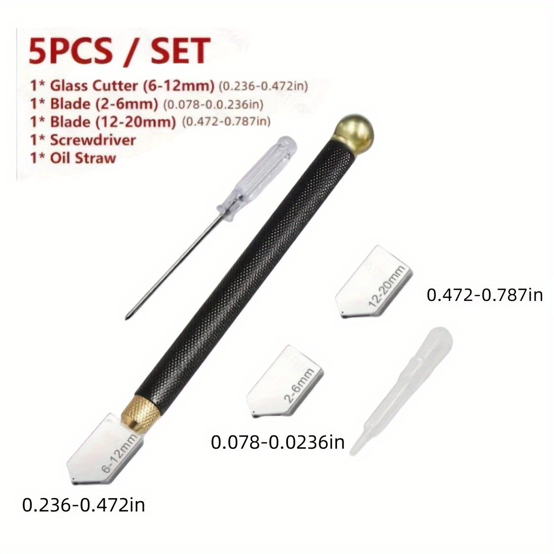 1PC Handheld glass cutter Professional Glass Tile mirror Cutting Tools hand  tool With Oil Dropper Glass Cutter Set 2-20mm