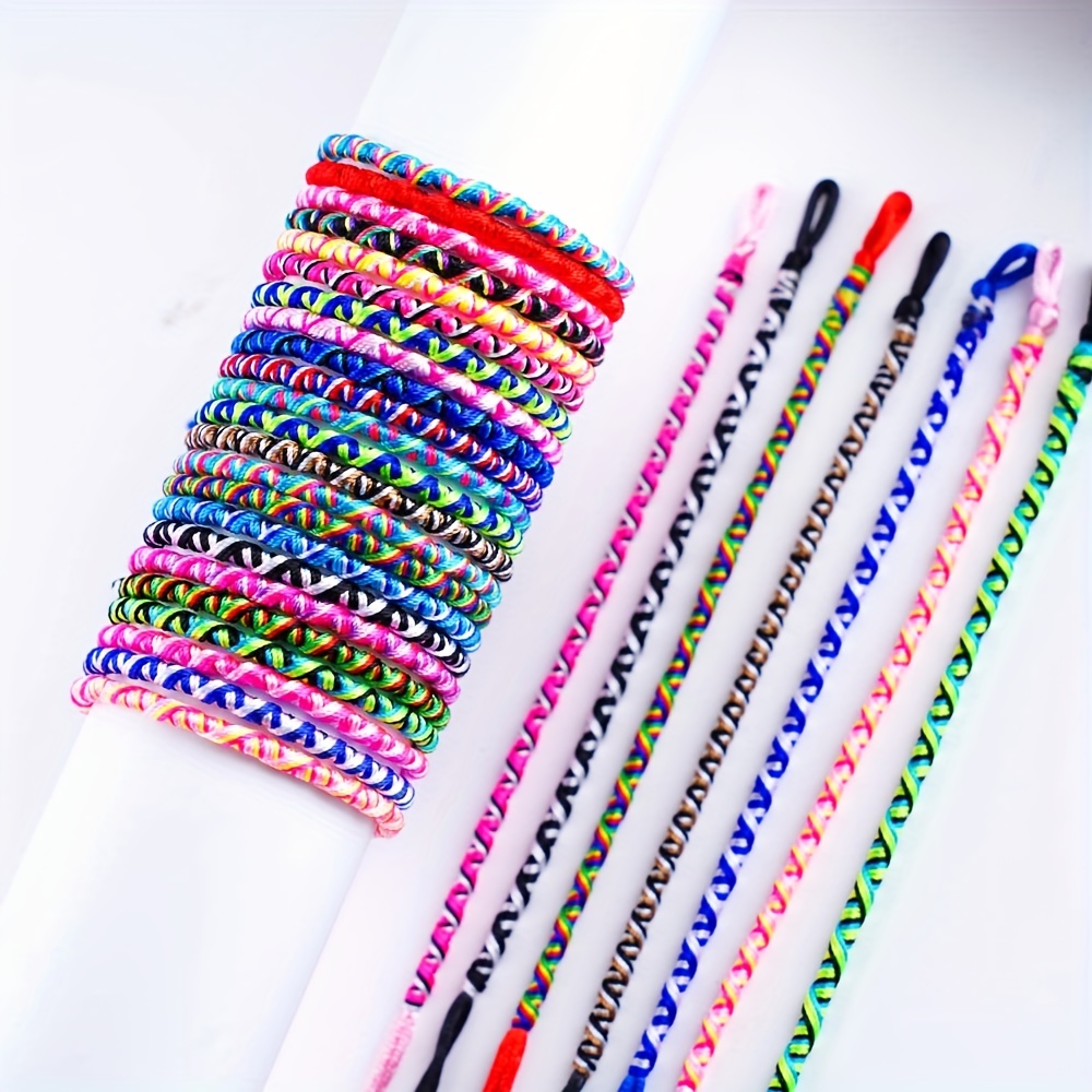 

10pc/lot Multicolor Vintage Style Friendship Braided Rope Cuff Bracelets Wristband Jewelry For Women Men Lovers Gifts