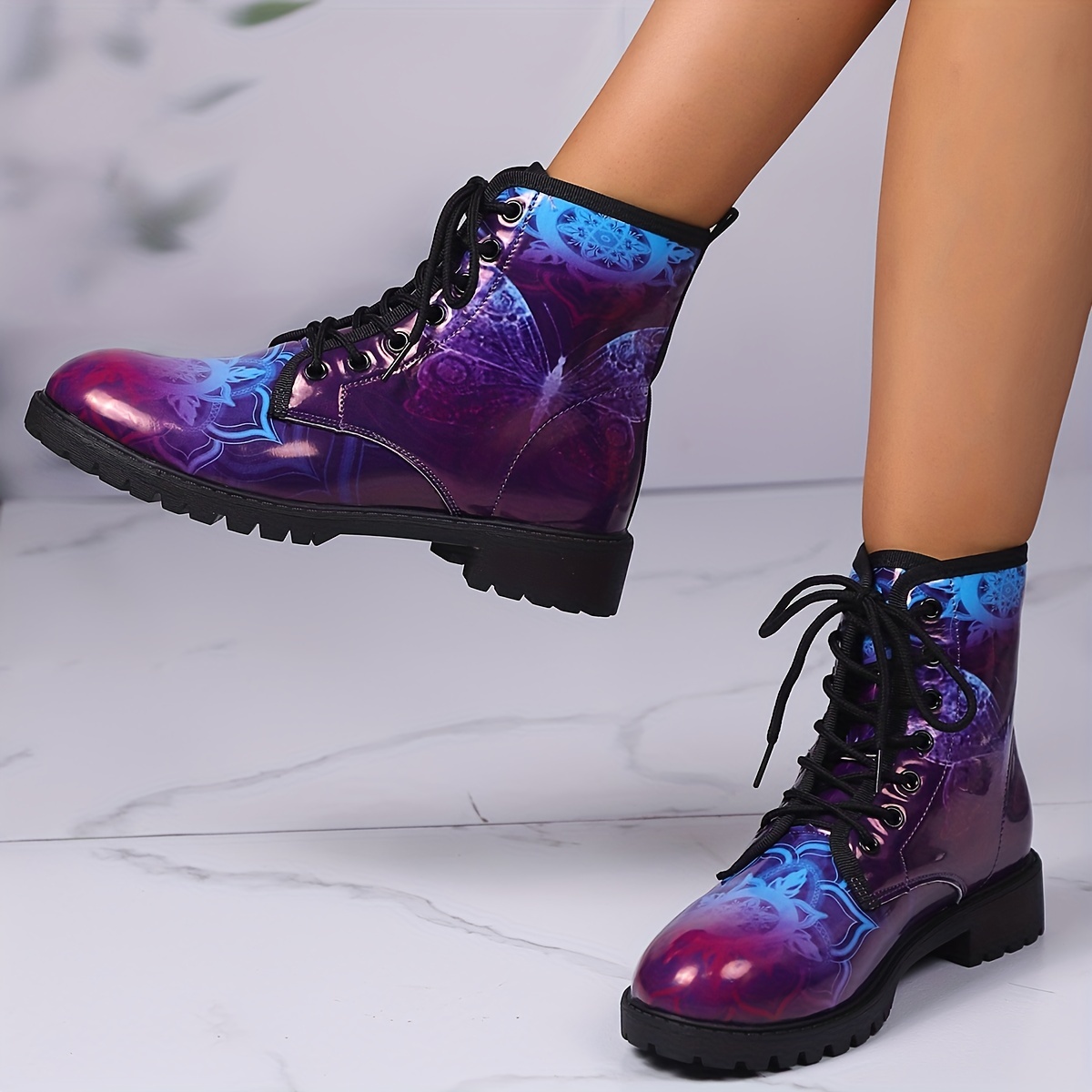 Lilac combat outlet boots