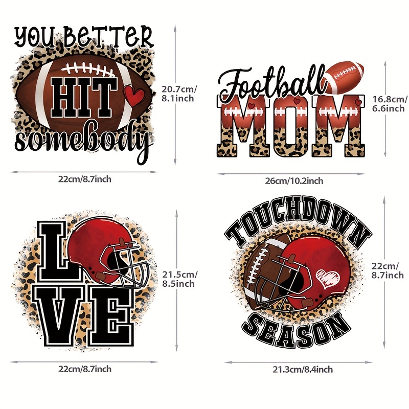 6pcs/pack, American Football, Iron On Patches Transfer For Sweaters,  Hoodies, Jackets, Etc
