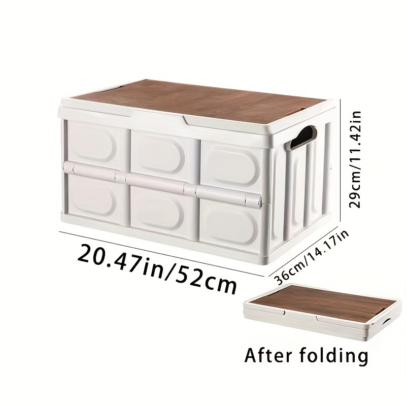 Outdoor folding wooden cover storage box portable camping storage box  Japanese-style large car-mounted with cover classification