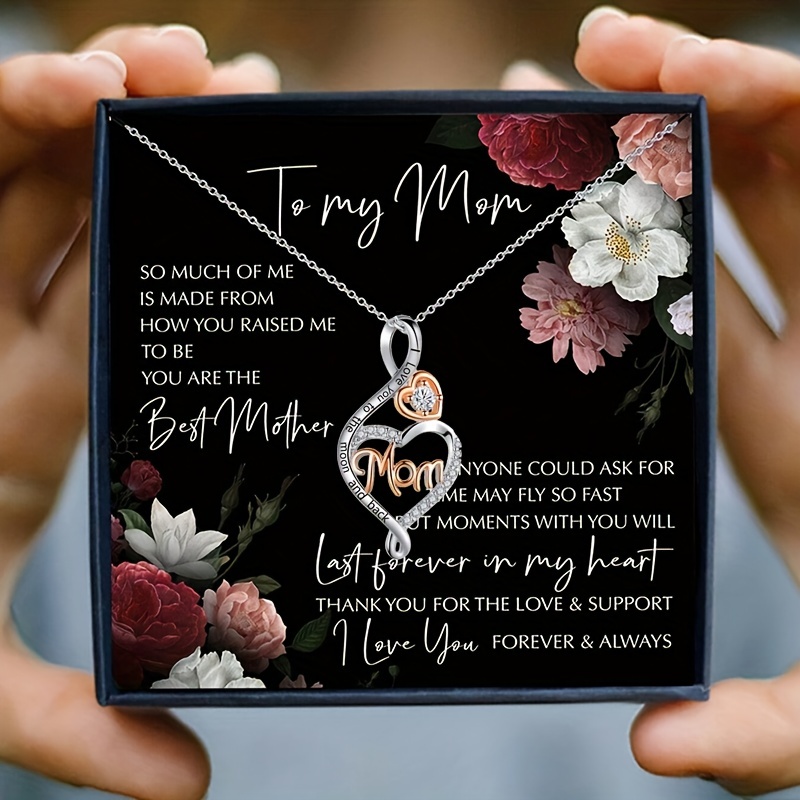 beautiful mom cubic love knot necklace heart shaped Temu New Zealand