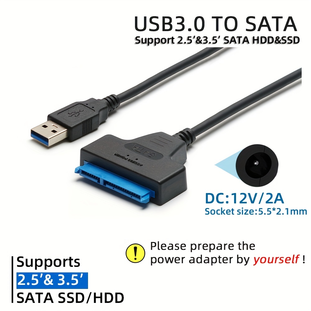 Upgrade Hard Drive Usb 3.0 Adapter Cable Convert Sata Usb In - Temu