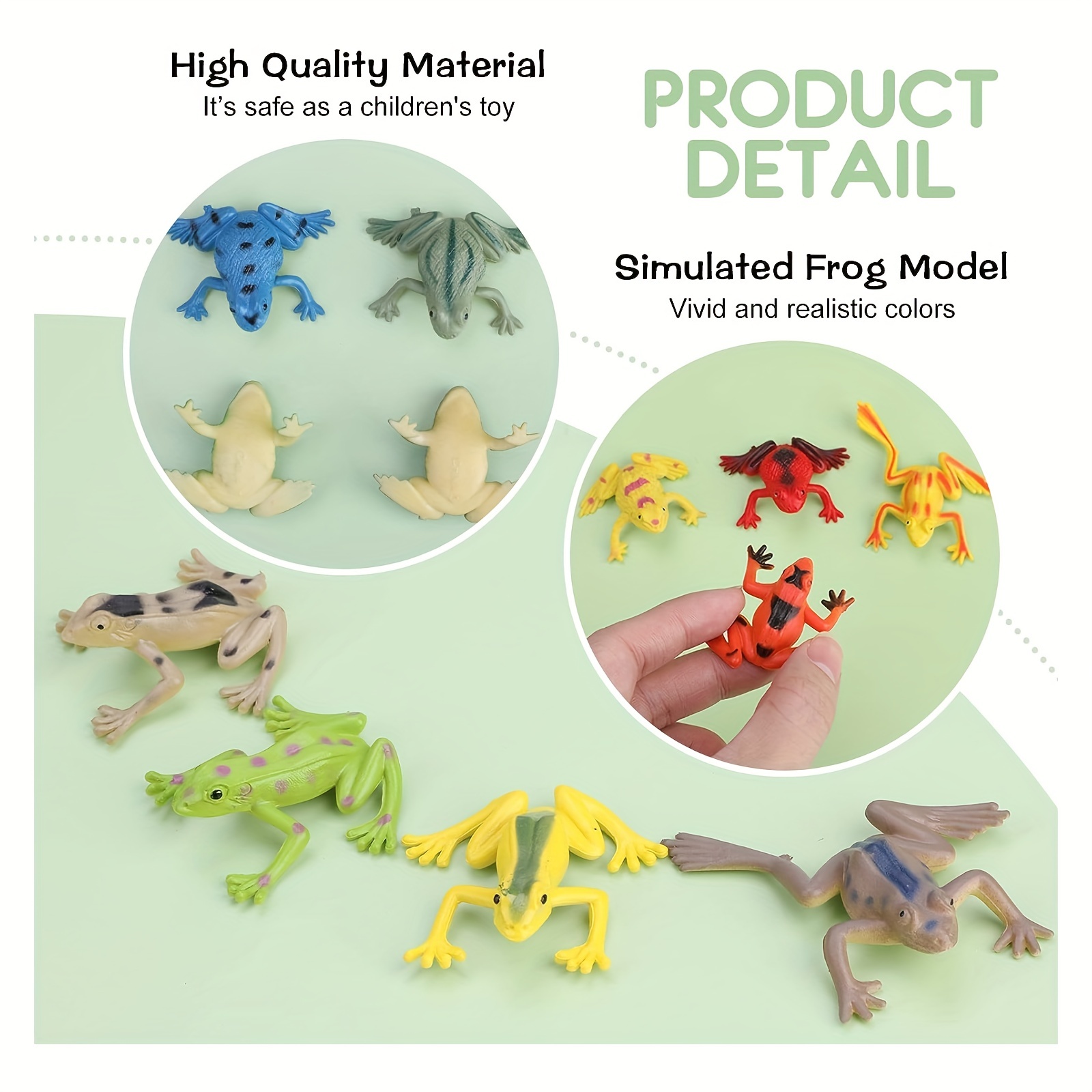 Plastic Frogs 12pcs Colorful Realistic Tropical Floating Frog Figures Model  Set Crafts Decoration Small Toy For Pond Vivarium Artificial Micro-landsca