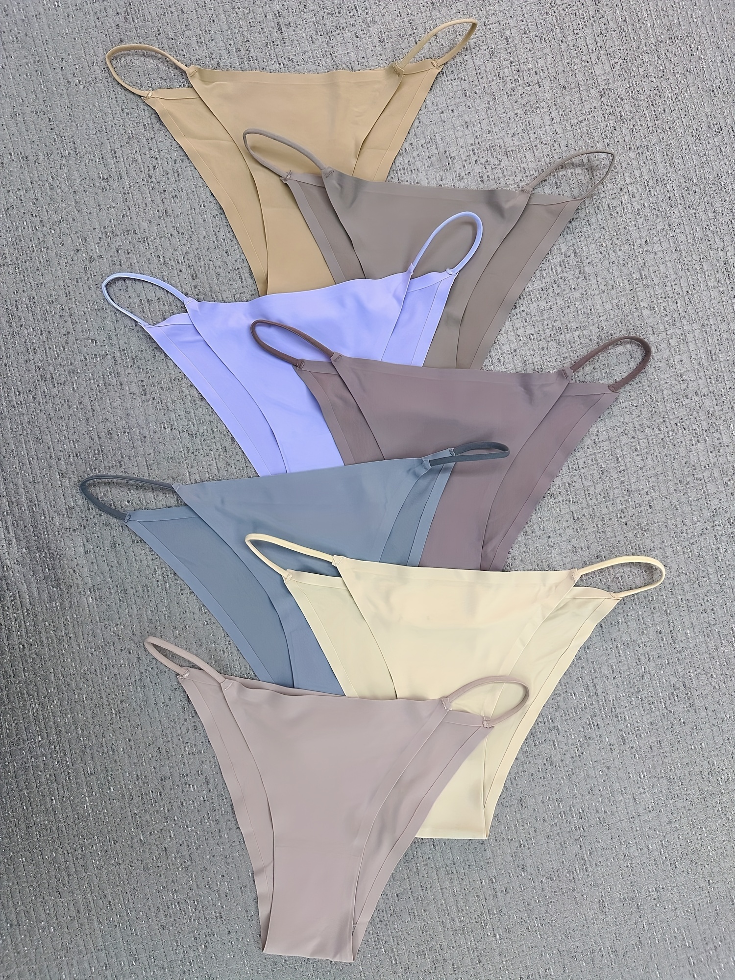 Seamless Ribbed Bikini Comfy Breathable Low Waist Panties - Temu