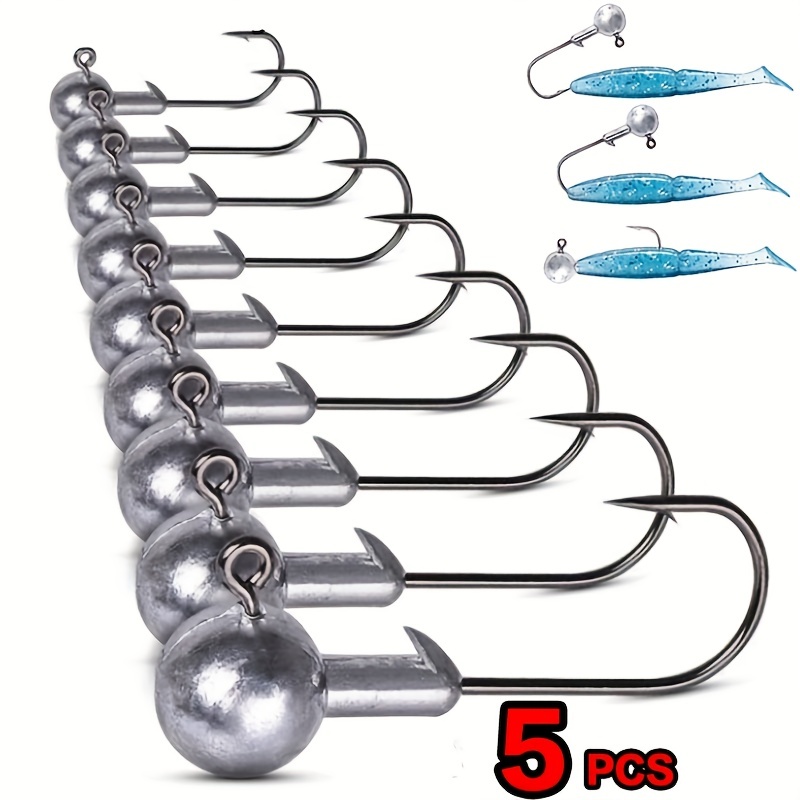 50Pcs Fishing Jig Heads with Single Hooks Bright Color Head Fish Lure Hook  Fishing Tackle Kit 2g 3.5g 5g 7g 10g