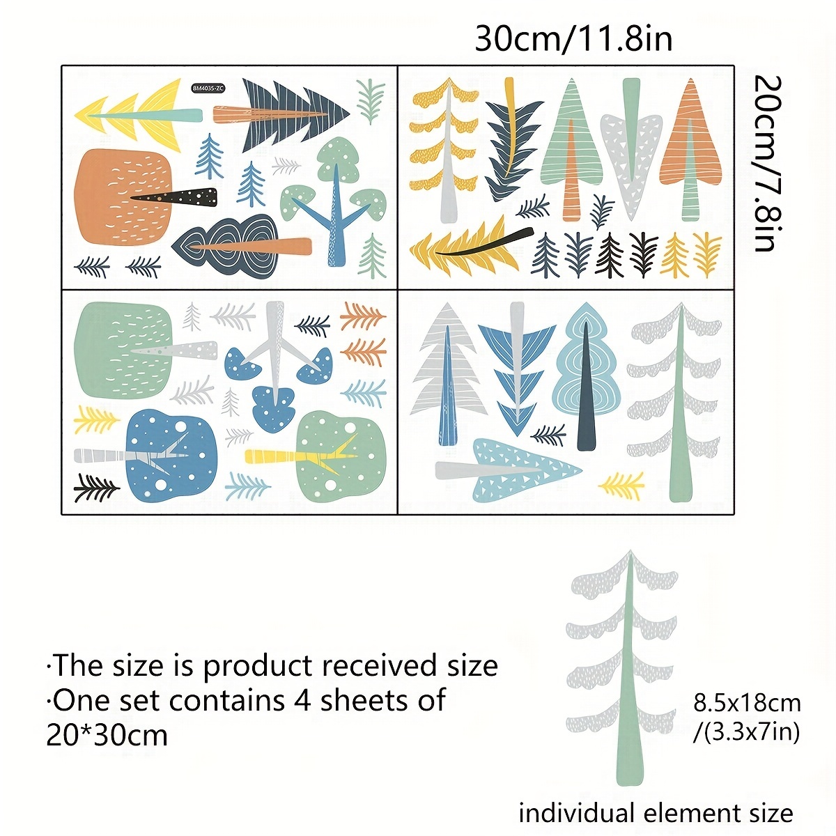 4pcs Adesivi Murali Autoadesivi Foresta Creativa Adesivi - Temu Italy