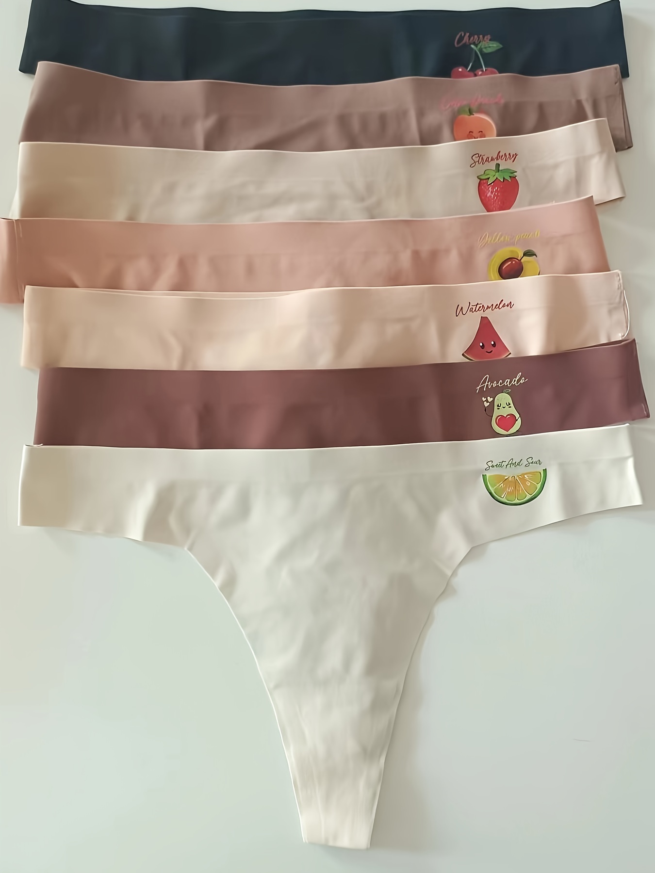 5 Pcs Strawberry & Heart Print Bikini Panties, Breathable * Waist Pure  Cotton Panties, Women's Underwear & Lingerie