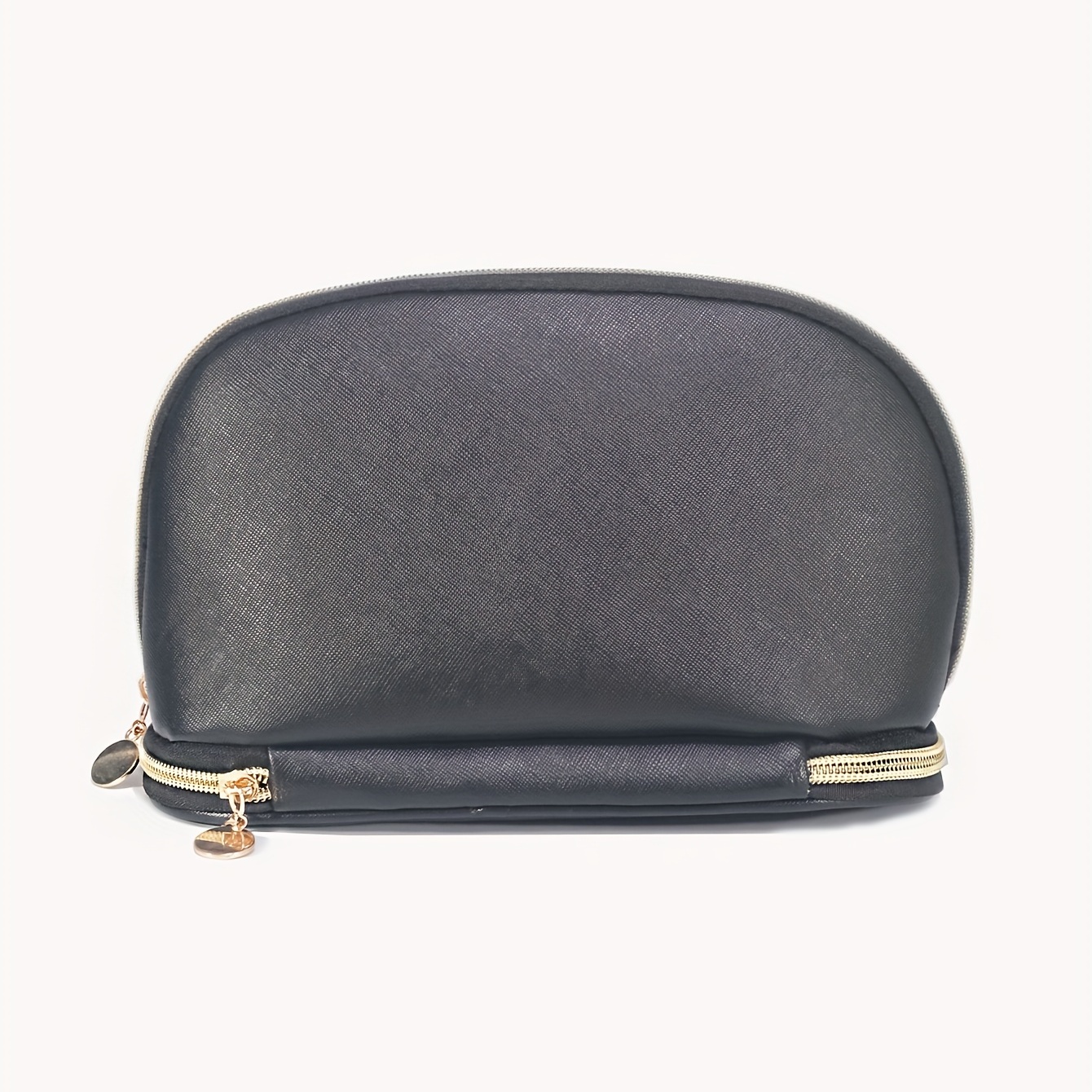 Double Layer Roundtop Makeup Bag Portable Toiletry Bag With Zipper