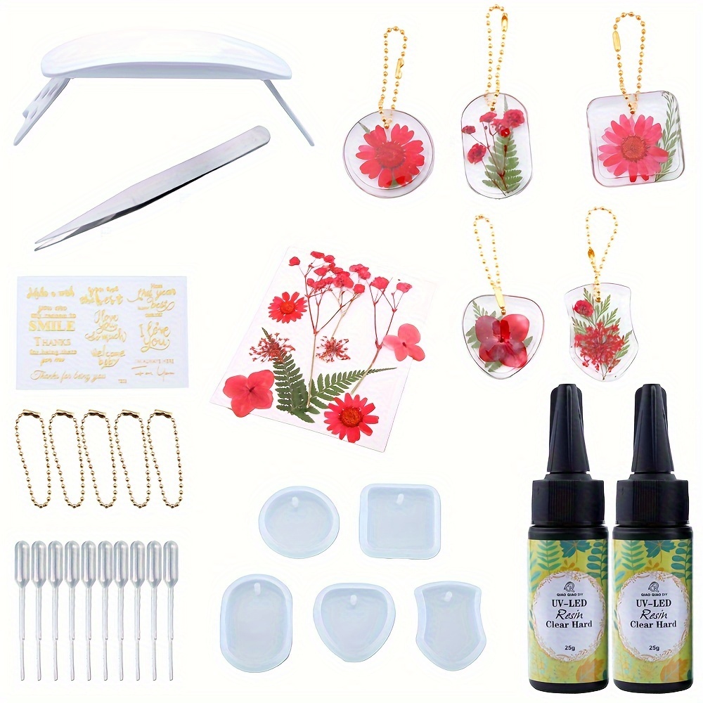 Diy Resin Kit Uv Dried Flowers Epoxy Resin Kit For Beginners - Temu