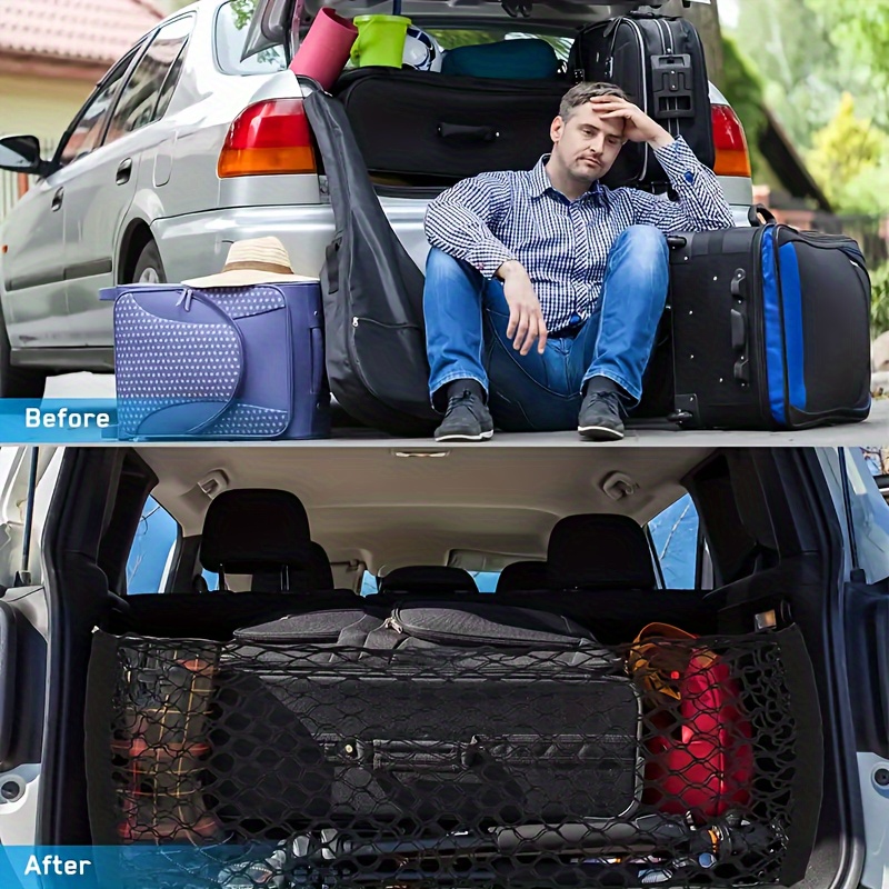 Secure Your Cargo with This Heavy-Duty Stretchable & Adjustable Elastic  Trunk Net - Perfect for SUVs, Cars & Trucks!