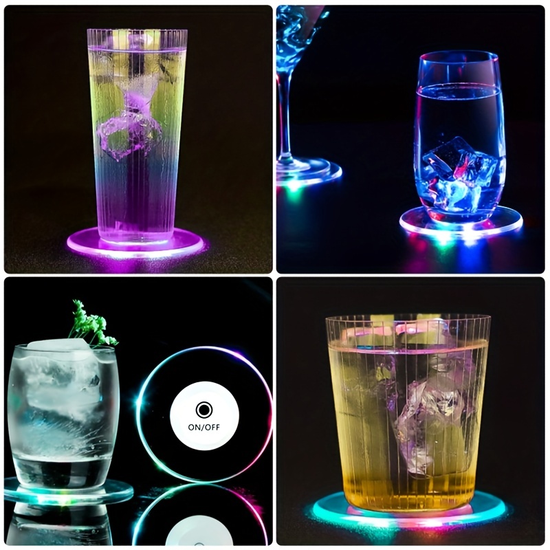 Luminous Acrylic Coasters Led Insulation Pad Sticker Bar Temu Canada