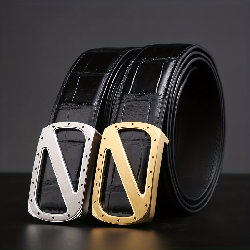 Men's Luxury Leather Belt, Fashion Leather Waist Belt For Men - Temu