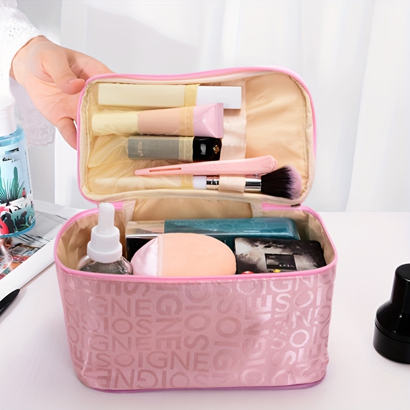 Portable Makeup Bag, Large Capacity Cosmetic Bag, Brush Storage Box, Travel Toiletry  Bag With Handle in 2023