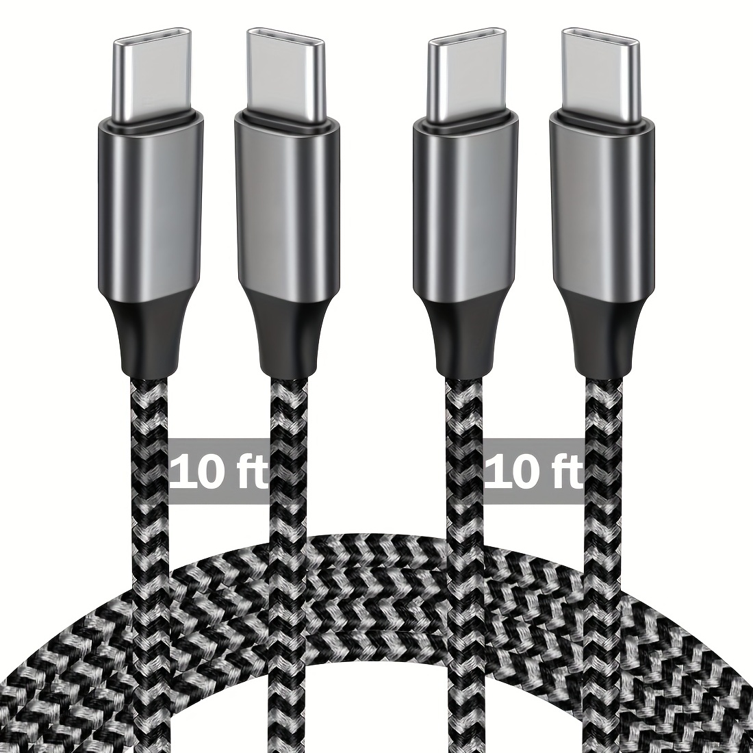  Cable USB tipo C (paquete de 2 unidades de 3 pies), cable de  carga USB C trenzado de nailon trenzado de carga rápida, compatible con  iPhone 15/15 Pro Max, Samsung Galaxy