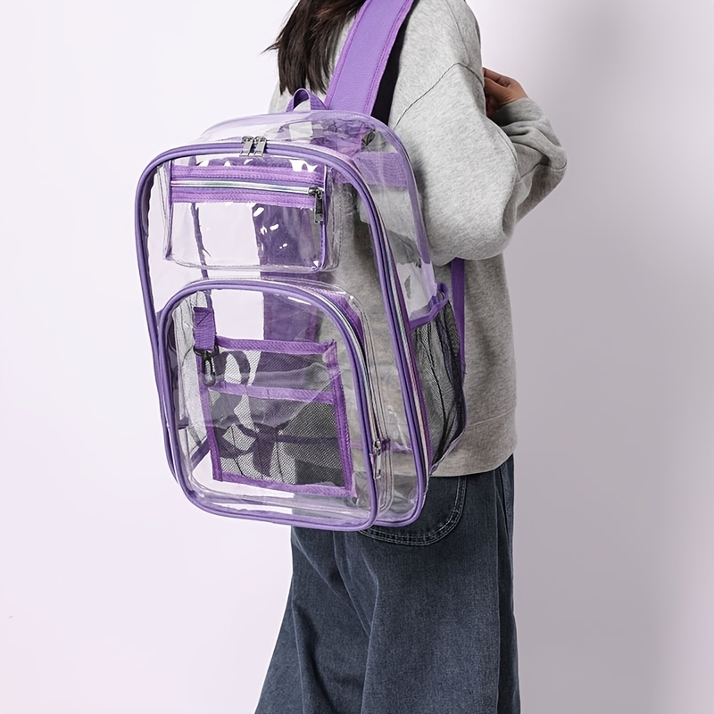 Heavy Duty Clear Backpack Transparent See Through Plastic Bookbag