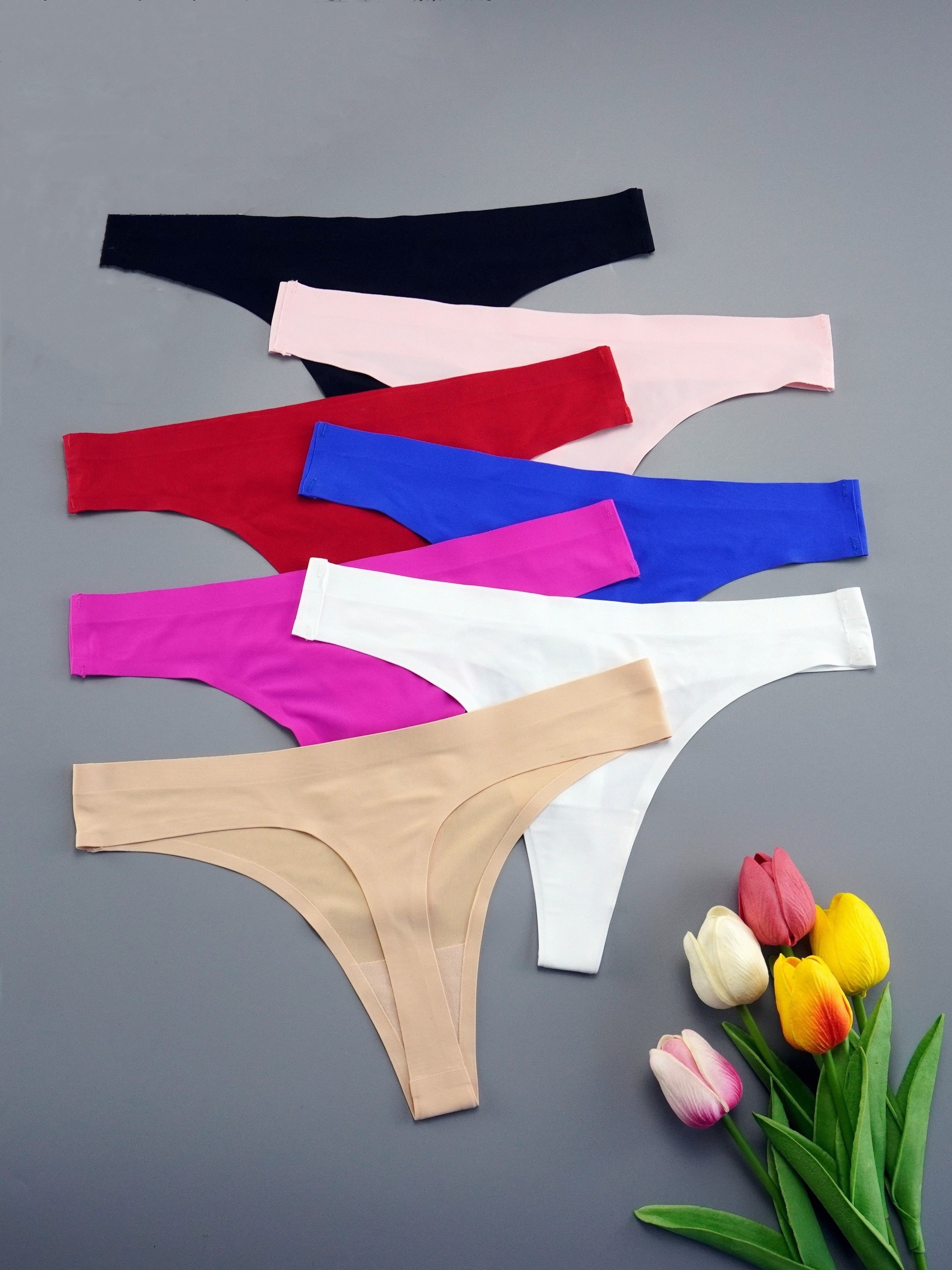 6 Pcs Thong Underwear For Women, Floral Print Breathable Cotton Womens  Thongs Underwear Seamless Thongs For Women