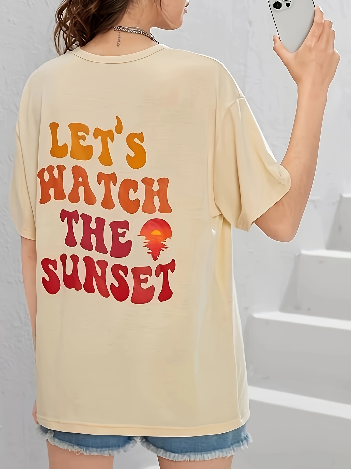 Camiseta básica SUNSET de manga corta color Marrón