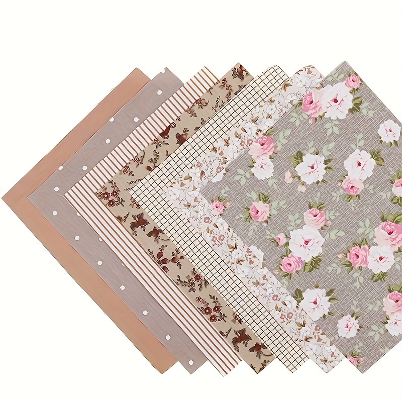

7pcs/set Vintage Floral Cotton Fabric, Assorted Pre Cut Fabric Bundle For Diy Handmade Bow, Clothing Craft, Doll Clothes And Diy Sewing Patchwork
